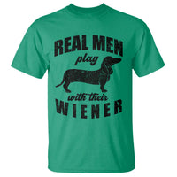 Funny Dachshund Dad T Shirt Real Men Play With Their Wiener Dog Dad Gag Gift - Wonder Print Shop