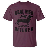 Funny Dachshund Dad T Shirt Real Men Play With Their Wiener Dog Dad Gag Gift - Wonder Print Shop