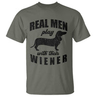 Funny Dachshund Dad T Shirt Real Men Play With Their Wiener Dog Dad Gag Gift - Wonder Print Shop