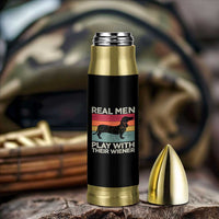 Funny Dachshund Dad Bullet Tumbler Retro Real Men Play With Their Wiener Dog Dad Gag Gift - Wonder Print Shop