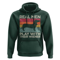 Funny Dachshund Dad Hoodie Retro Real Men Play With Their Wiener Dog Dad Gag Gift - Wonder Print Shop