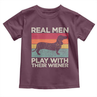 Funny Dachshund Dad Toddler T Shirt Retro Real Men Play With Their Wiener Dog Dad Gag Gift - Wonder Print Shop