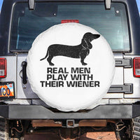 Funny Dachshund Dog Dad Spare Tire Cover Real Men Play With Their Wiener Pet Father Gag Gift - Wonder Print Shop