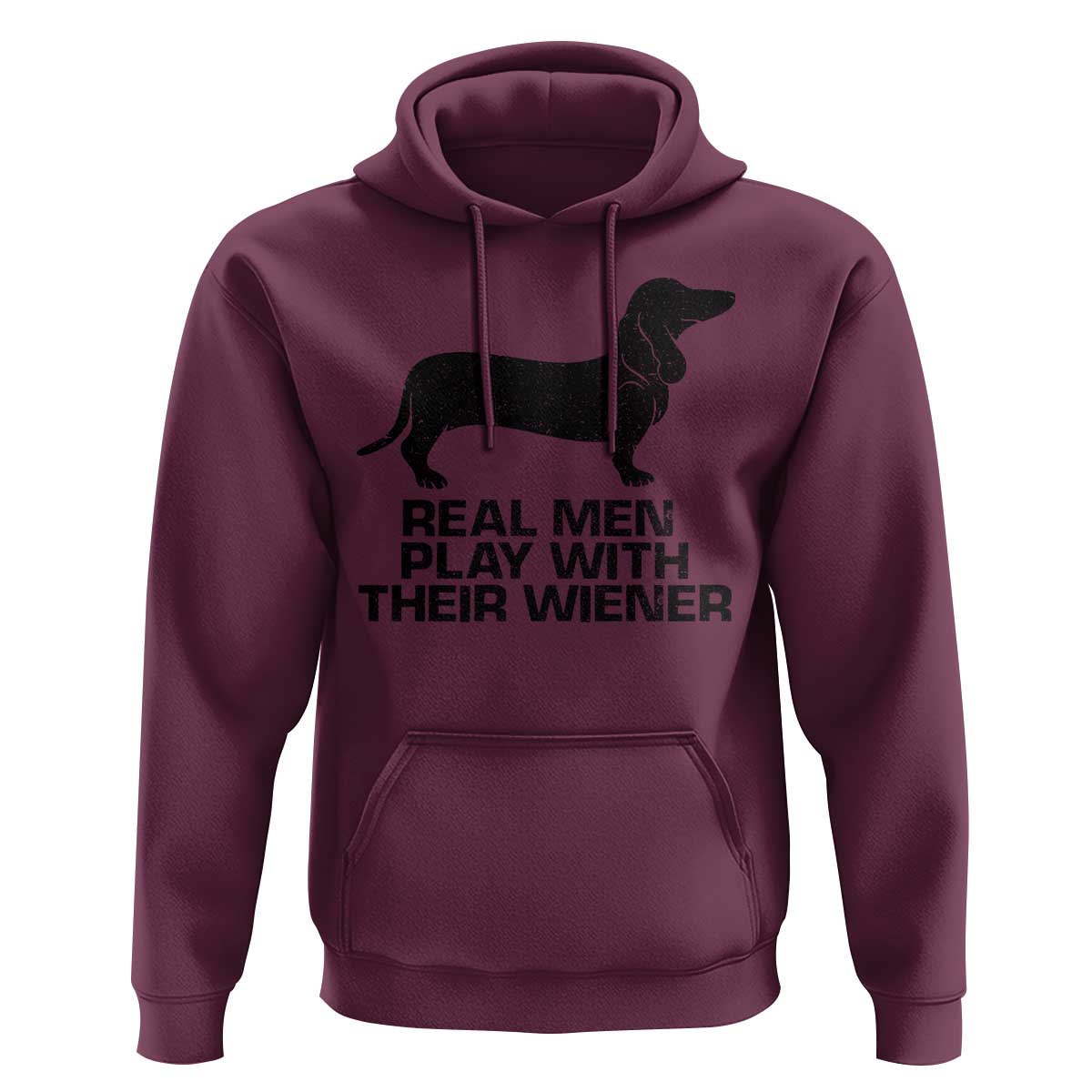 Funny Dachshund Dog Dad Hoodie Real Men Play With Their Wiener Pet Father Gag Gift - Wonder Print Shop
