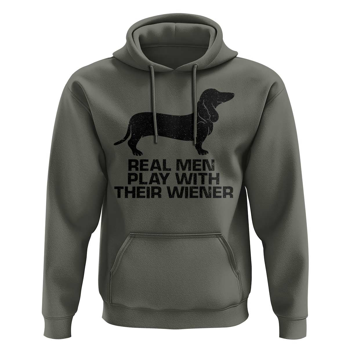 Funny Dachshund Dog Dad Hoodie Real Men Play With Their Wiener Pet Father Gag Gift - Wonder Print Shop