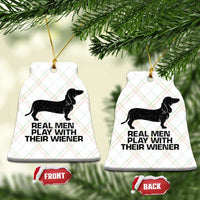 Funny Dachshund Dog Dad Ceramic Ornament Real Men Play With Their Wiener Pet Father Gag Gift - Wonder Print Shop
