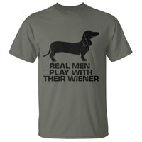 Funny Dachshund Dog Dad T Shirt Real Men Play With Their Wiener Pet Father Gag Gift - Wonder Print Shop