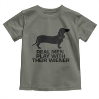 Funny Dachshund Dog Dad Toddler T Shirt Real Men Play With Their Wiener Pet Father Gag Gift - Wonder Print Shop