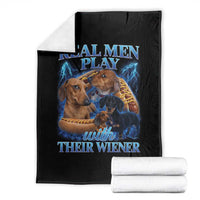 Funny Dachshund Dog Dad Throw Blanket Real Men Play With Their Wiener Funny Offensive - Wonder Print Shop