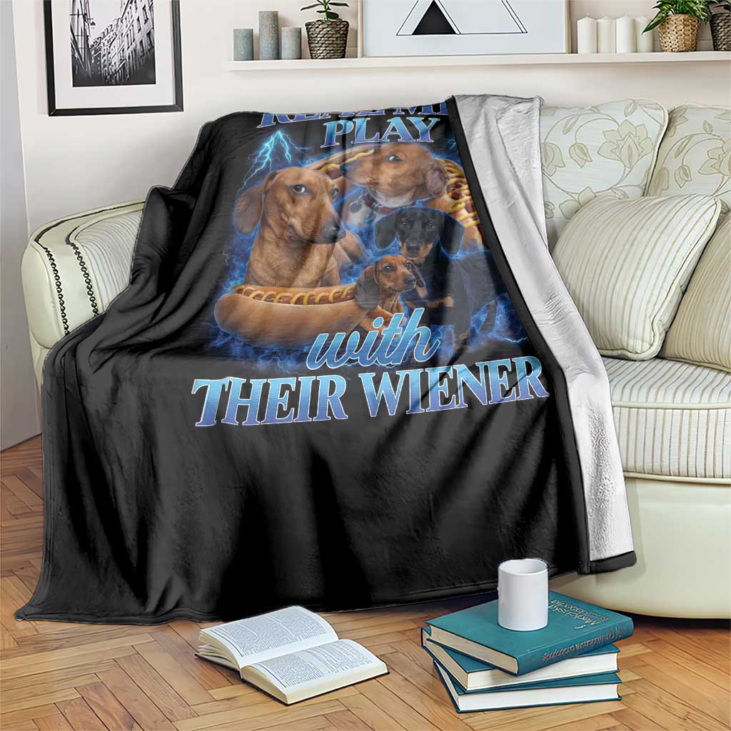Funny Dachshund Dog Dad Throw Blanket Real Men Play With Their Wiener Funny Offensive - Wonder Print Shop