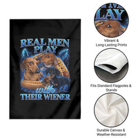 Funny Dachshund Dog Dad Garden Flag Real Men Play With Their Wiener Funny Offensive - Wonder Print Shop