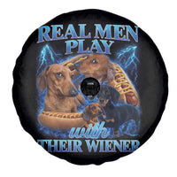 Funny Dachshund Dog Dad Spare Tire Cover Real Men Play With Their Wiener Funny Offensive - Wonder Print Shop