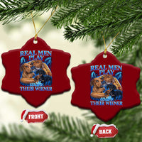 Funny Dachshund Dog Dad Ceramic Ornament Real Men Play With Their Wiener Funny Offensive - Wonder Print Shop