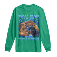Funny Dachshund Dog Dad Long Sleeve Shirt Real Men Play With Their Wiener Funny Offensive - Wonder Print Shop