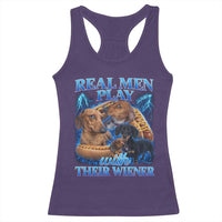Funny Dachshund Dog Dad Racerback Tank Top Real Men Play With Their Wiener Funny Offensive - Wonder Print Shop