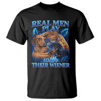 Funny Dachshund Dog Dad T Shirt Real Men Play With Their Wiener Funny Offensive - Wonder Print Shop