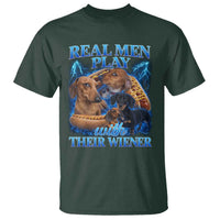 Funny Dachshund Dog Dad T Shirt Real Men Play With Their Wiener Funny Offensive - Wonder Print Shop