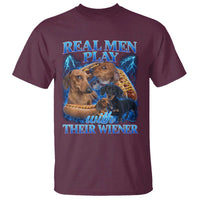 Funny Dachshund Dog Dad T Shirt Real Men Play With Their Wiener Funny Offensive - Wonder Print Shop