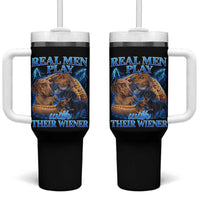 Funny Dachshund Dog Dad Tumbler With Handle Real Men Play With Their Wiener Funny Offensive - Wonder Print Shop