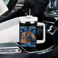 Funny Dachshund Dog Dad Tumbler With Handle Real Men Play With Their Wiener Funny Offensive - Wonder Print Shop