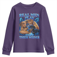 Funny Dachshund Dog Dad Youth Sweatshirt Real Men Play With Their Wiener Funny Offensive - Wonder Print Shop
