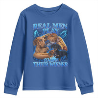 Funny Dachshund Dog Dad Youth Sweatshirt Real Men Play With Their Wiener Funny Offensive - Wonder Print Shop