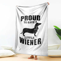 Proud to Have A Little Wiener Throw Blanket Funny Offensive Dachshund Retro 90s - Wonder Print Shop