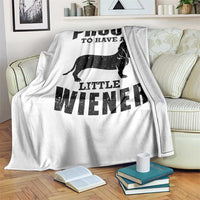 Proud to Have A Little Wiener Throw Blanket Funny Offensive Dachshund Retro 90s - Wonder Print Shop