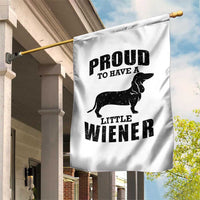 Proud to Have A Little Wiener Garden Flag Funny Offensive Dachshund Retro 90s - Wonder Print Shop