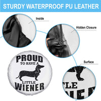 Proud to Have A Little Wiener Spare Tire Cover Funny Offensive Dachshund Retro 90s - Wonder Print Shop