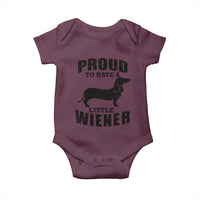 Proud to Have A Little Wiener Baby Onesie Funny Offensive Dachshund Retro 90s - Wonder Print Shop