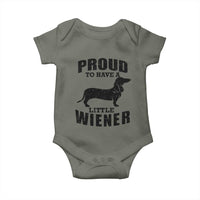 Proud to Have A Little Wiener Baby Onesie Funny Offensive Dachshund Retro 90s - Wonder Print Shop