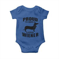Proud to Have A Little Wiener Baby Onesie Funny Offensive Dachshund Retro 90s - Wonder Print Shop