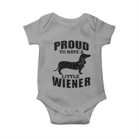 Proud to Have A Little Wiener Baby Onesie Funny Offensive Dachshund Retro 90s - Wonder Print Shop