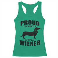 Proud to Have A Little Wiener Racerback Tank Top Funny Offensive Dachshund Retro 90s - Wonder Print Shop