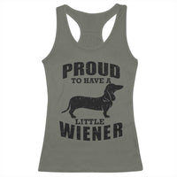 Proud to Have A Little Wiener Racerback Tank Top Funny Offensive Dachshund Retro 90s - Wonder Print Shop