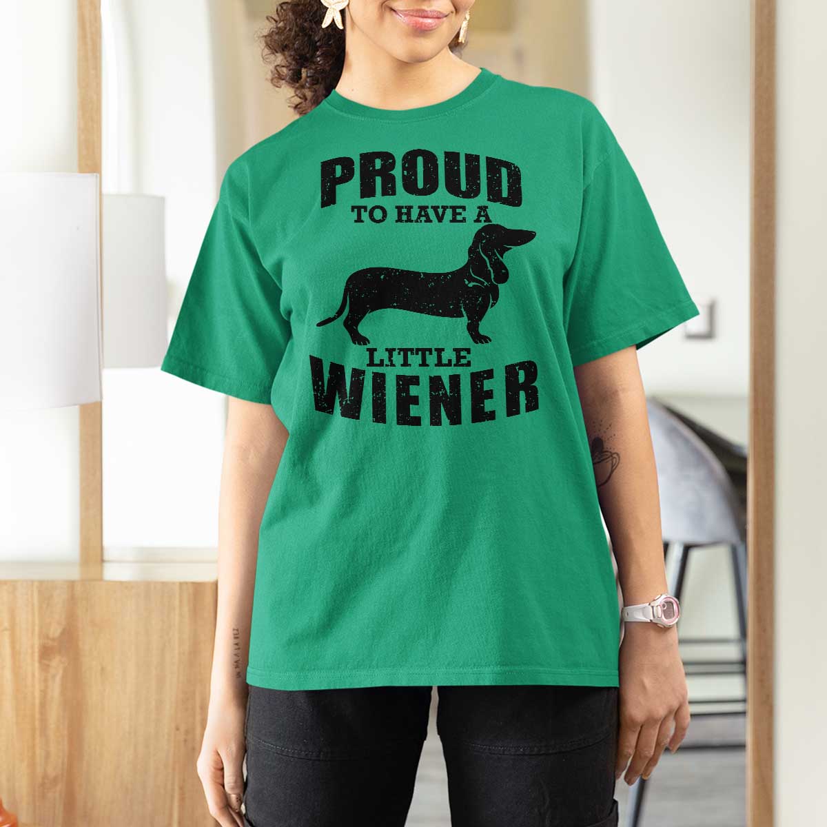 Proud to Have A Little Wiener T Shirt For Women Funny Offensive Dachshund Retro 90s - Wonder Print Shop