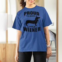 Proud to Have A Little Wiener T Shirt For Women Funny Offensive Dachshund Retro 90s - Wonder Print Shop