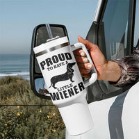 Proud to Have A Little Wiener Tumbler With Handle Funny Offensive Dachshund Retro 90s - Wonder Print Shop