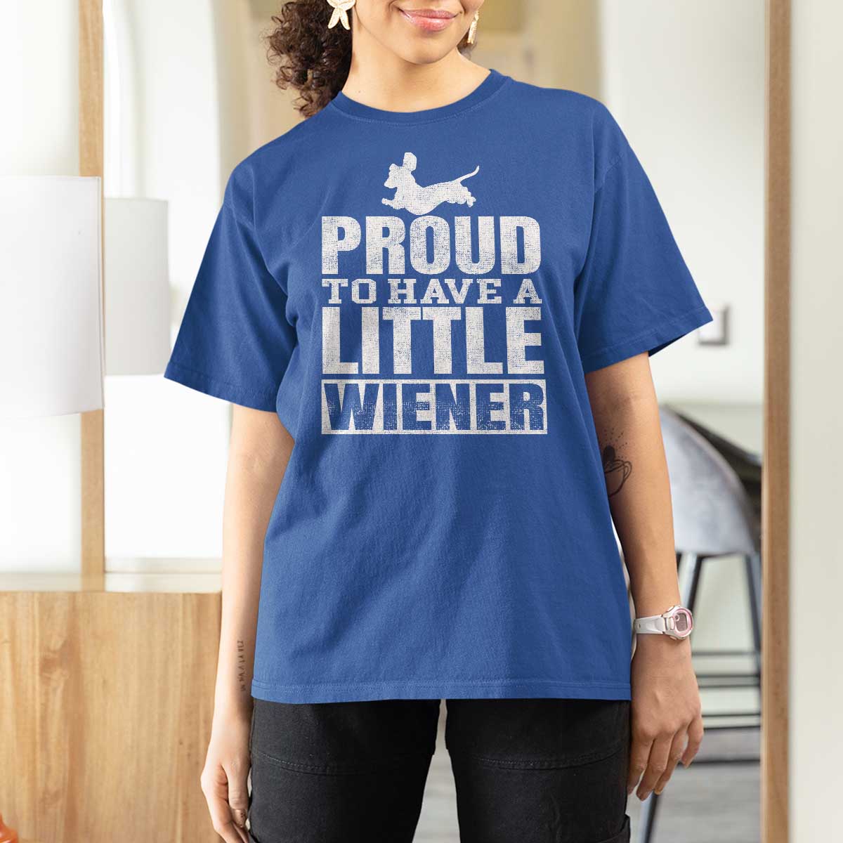 Funny Wiener Dog Lover T Shirt For Women Dog Weenie Proud to Have A Little Wiener Dachshund - Wonder Print Shop