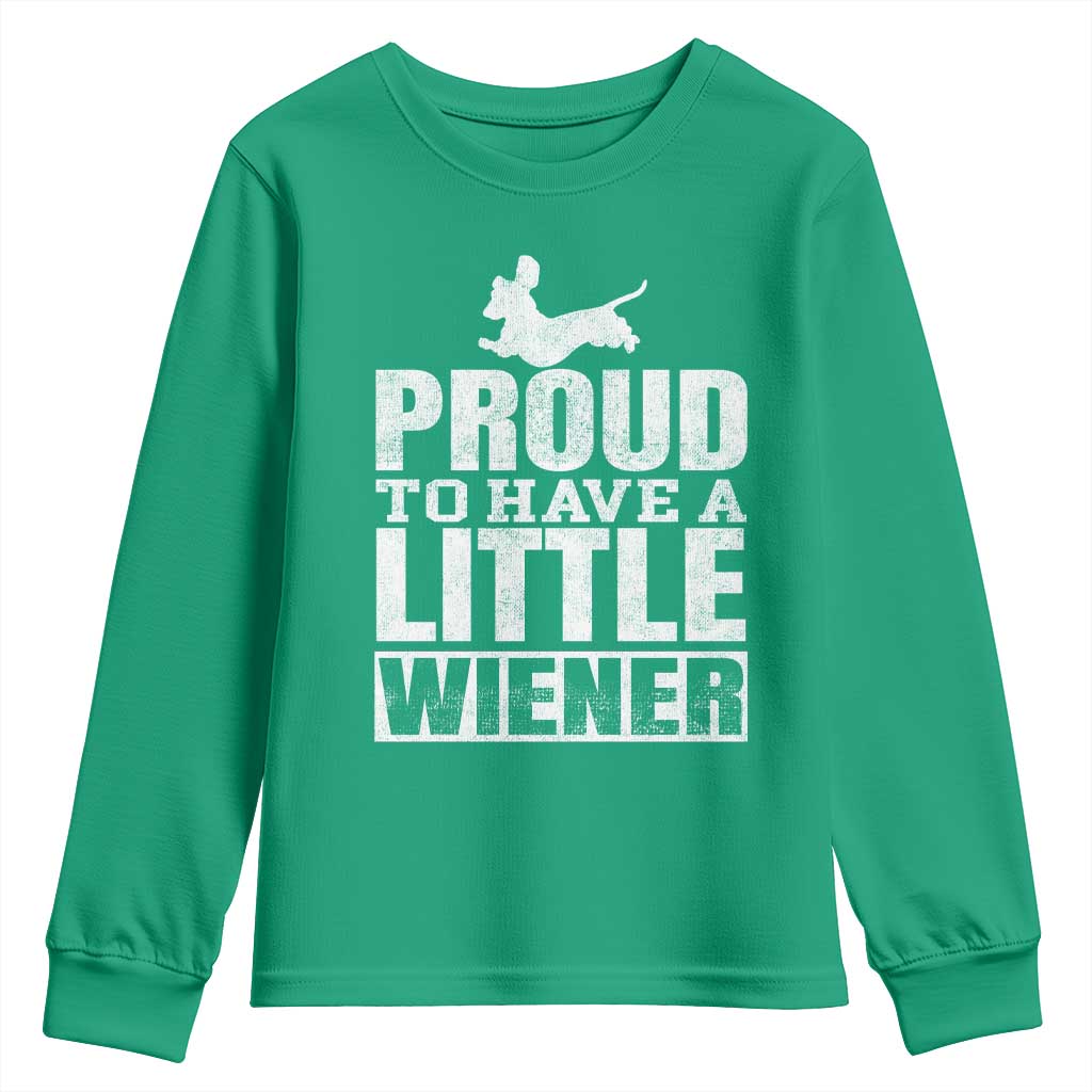 Funny Wiener Dog Lover Youth Sweatshirt Dog Weenie Proud to Have A Little Wiener Dachshund - Wonder Print Shop