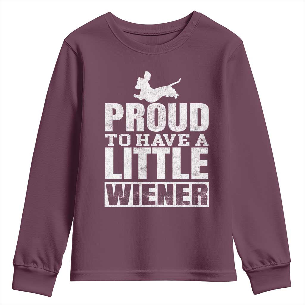 Funny Wiener Dog Lover Youth Sweatshirt Dog Weenie Proud to Have A Little Wiener Dachshund - Wonder Print Shop