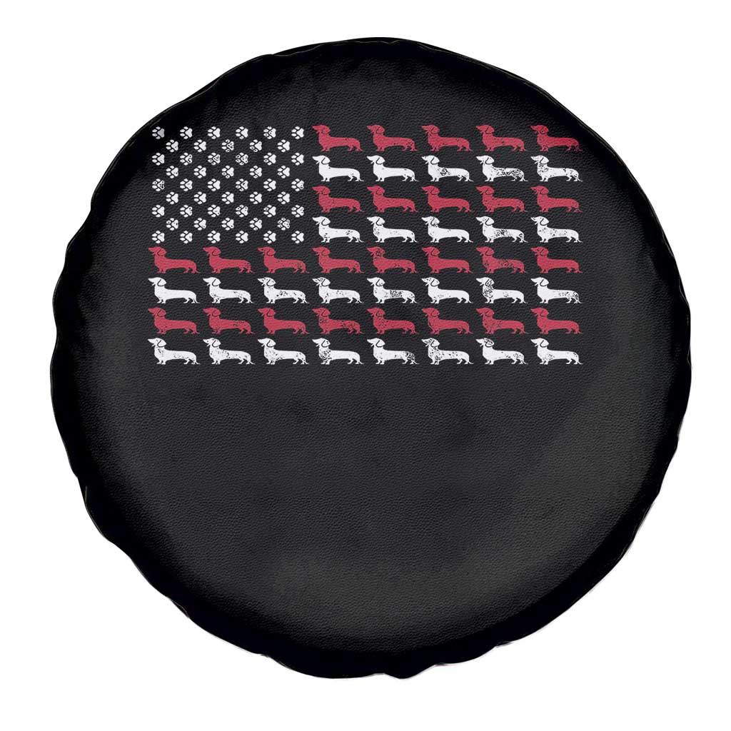 American Flag Vintage Patriotic Dachshund Dad Spare Tire Cover Weiner Dog Fathers Day Gifts For Dog Lovers Dad - Wonder Print Shop