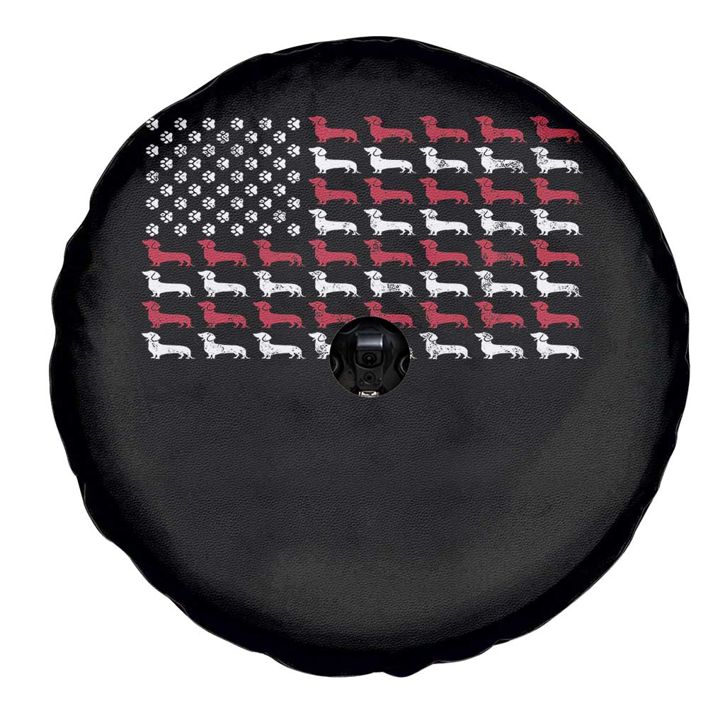 American Flag Vintage Patriotic Dachshund Dad Spare Tire Cover Weiner Dog Fathers Day Gifts For Dog Lovers Dad - Wonder Print Shop