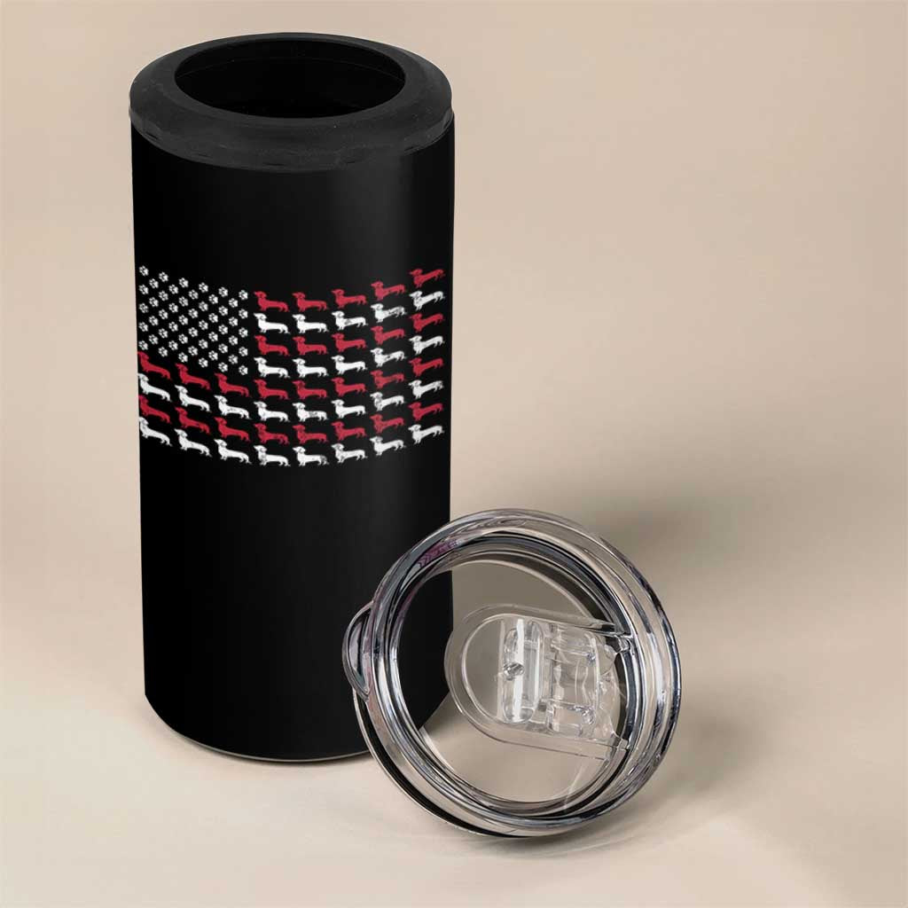 American Flag Vintage Patriotic Dachshund Dad 4 in 1 Can Cooler Tumbler Weiner Dog Fathers Day Gifts For Dog Lovers Dad - Wonder Print Shop