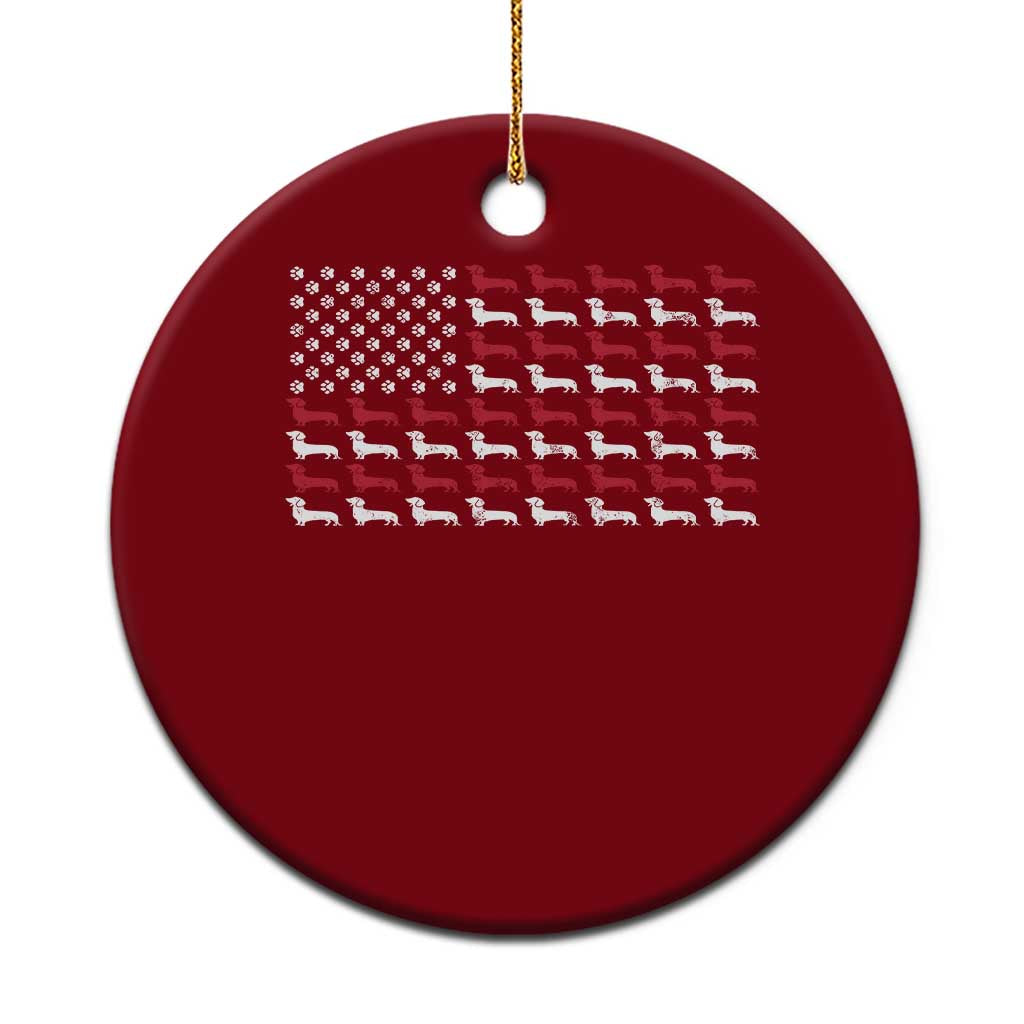 American Flag Vintage Patriotic Dachshund Dad Ceramic Ornament Weiner Dog Fathers Day Gifts For Dog Lovers Dad - Wonder Print Shop