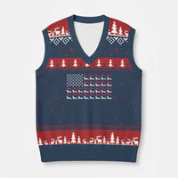 American Flag Vintage Patriotic Dachshund Dad V-Neck Knit Sweater Vest Weiner Dog Fathers Day Gifts For Dog Lovers Dad - Wonder Print Shop