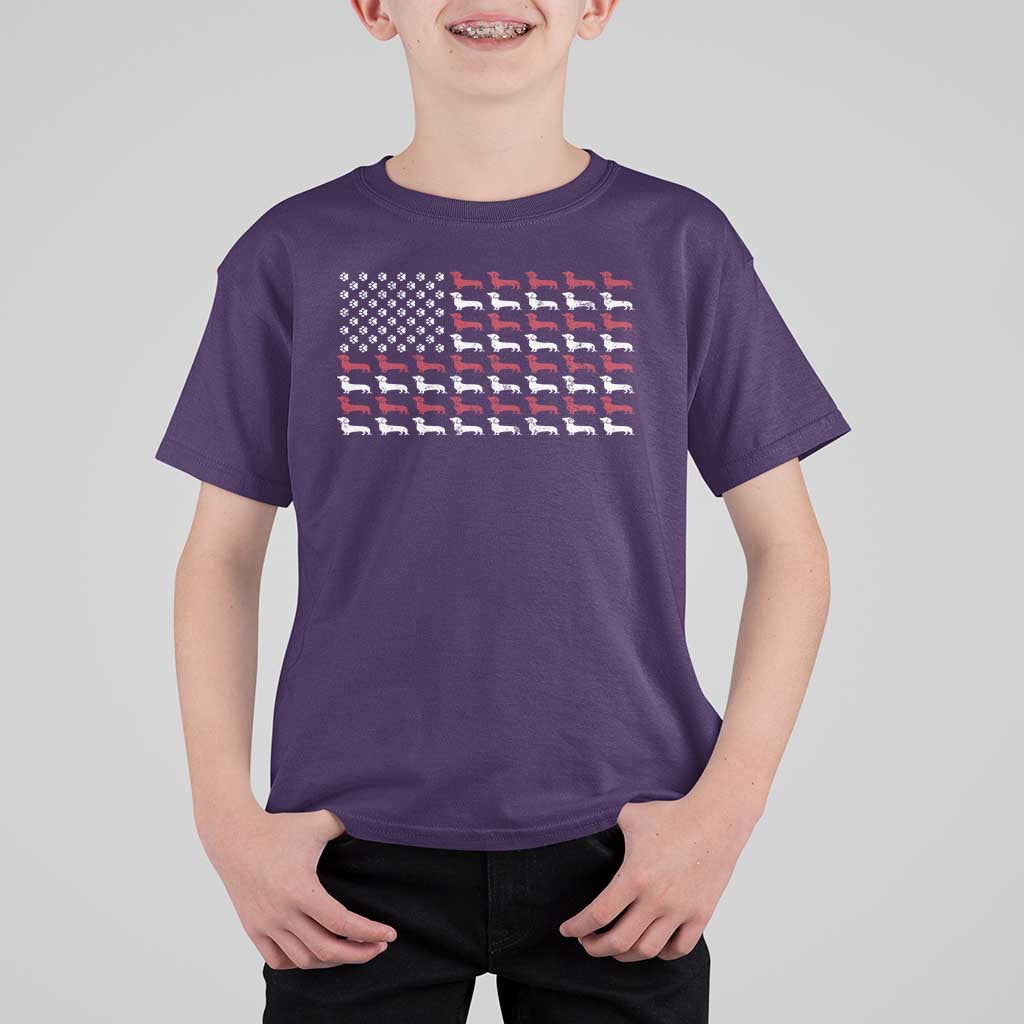 American Flag Vintage Patriotic Dachshund Dad T Shirt For Kid Weiner Dog Fathers Day Gifts For Dog Lovers Dad - Wonder Print Shop