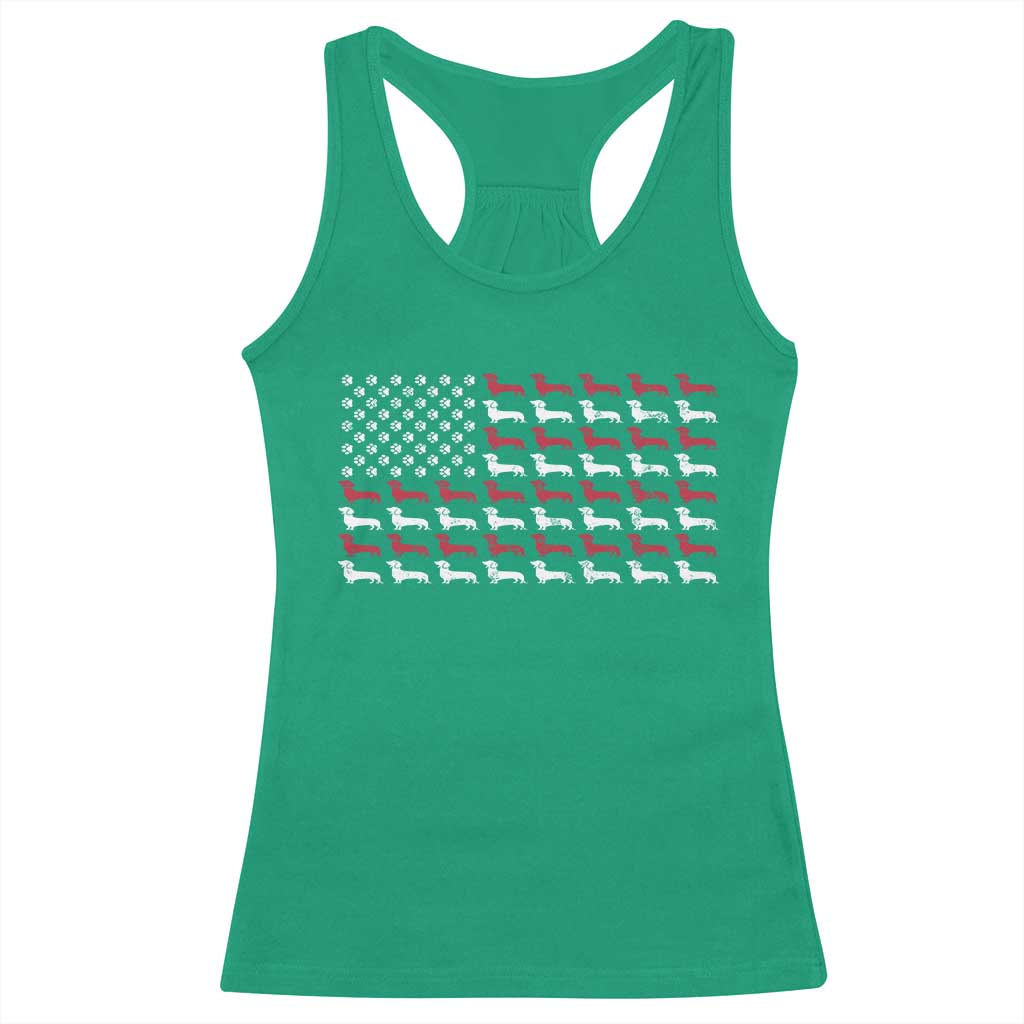 American Flag Vintage Patriotic Dachshund Dad Racerback Tank Top Weiner Dog Fathers Day Gifts For Dog Lovers Dad - Wonder Print Shop