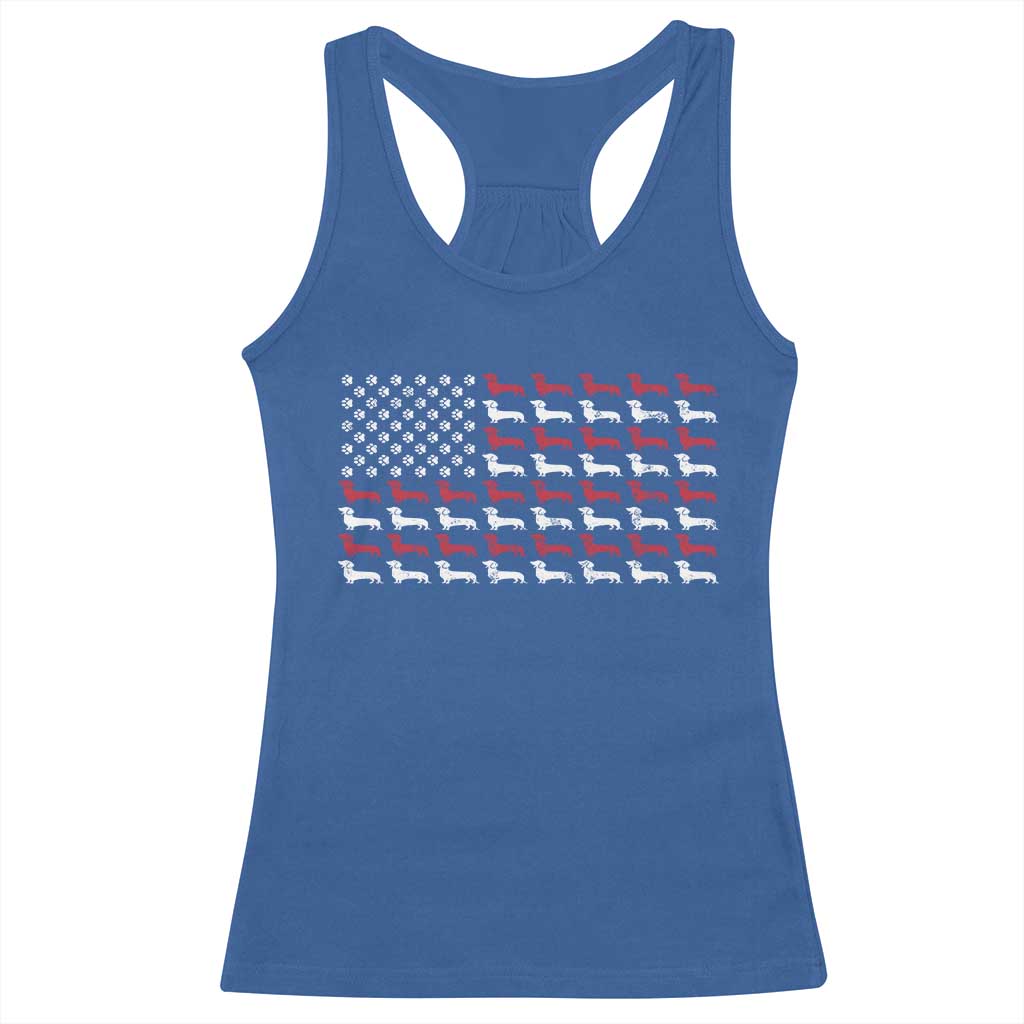 American Flag Vintage Patriotic Dachshund Dad Racerback Tank Top Weiner Dog Fathers Day Gifts For Dog Lovers Dad - Wonder Print Shop